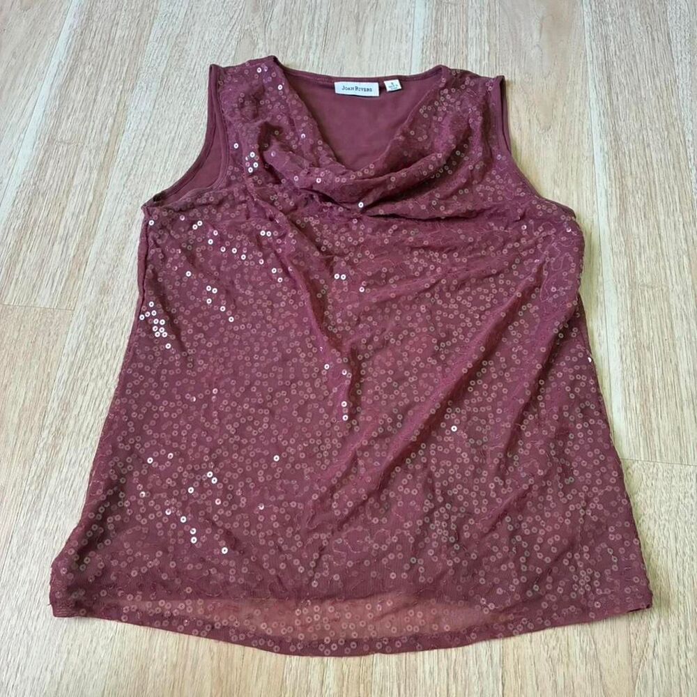 Joan-rivers-classics-collection Women's Pink and Burgundy Vest - Picture 3 of 7